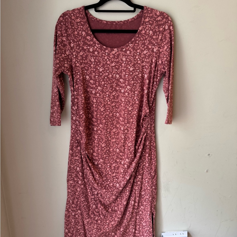 Organic Cotton Maternity Dress in Dainty Floral Pattern